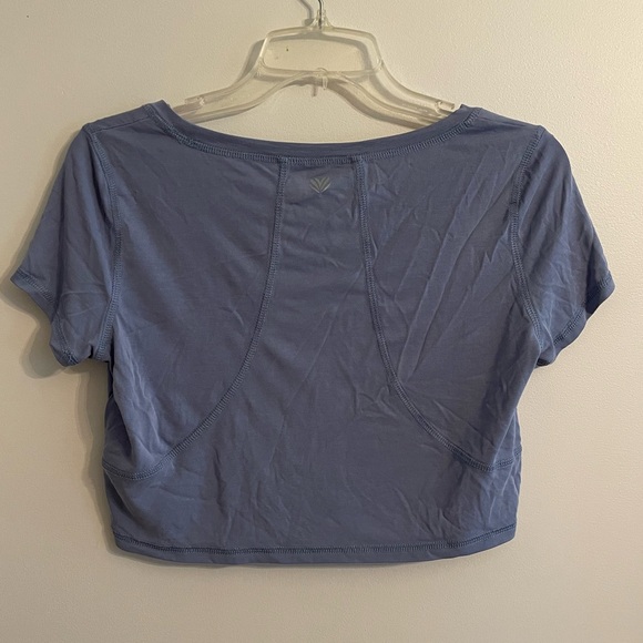 Forever 21 Light Blue Short Sleeve Crop Top - Picture 2 of 4